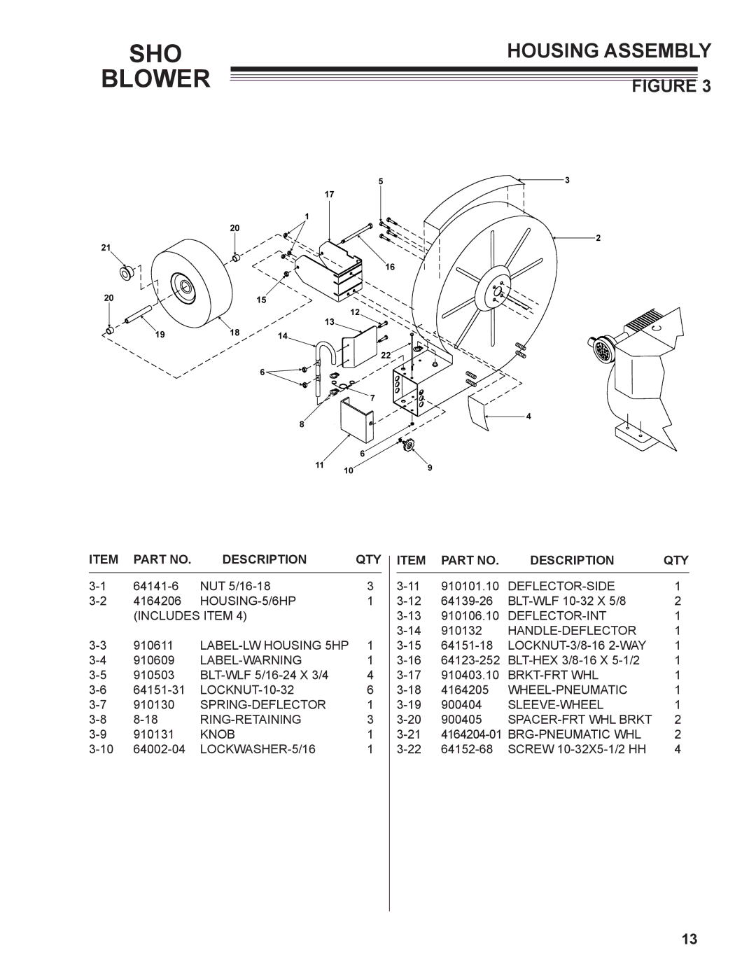 Little Wonder 9502-00-01 technical manual Housing Assembly 