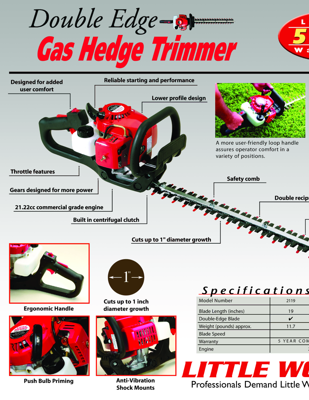 Little Wonder Double Edge manual Specification s 