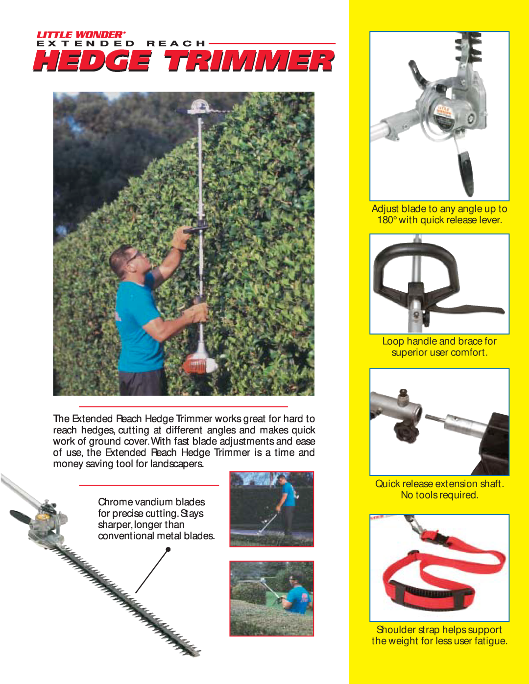 Little Wonder Extended Reach specifications Hedge Trimmer 