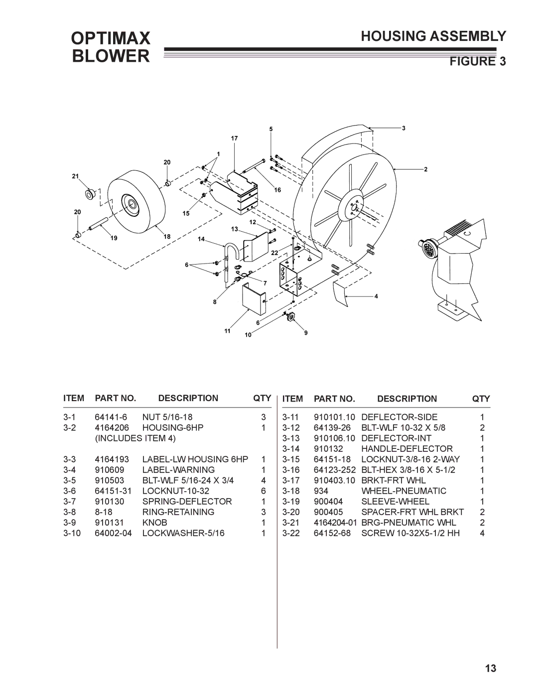 Little Wonder LB601-00-01 technical manual Housing Assembly 