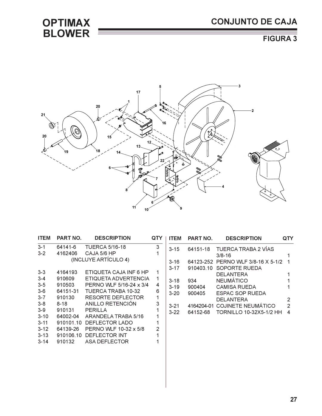 Little Wonder LB601-00-01 technical manual Conjunto DE Caja 