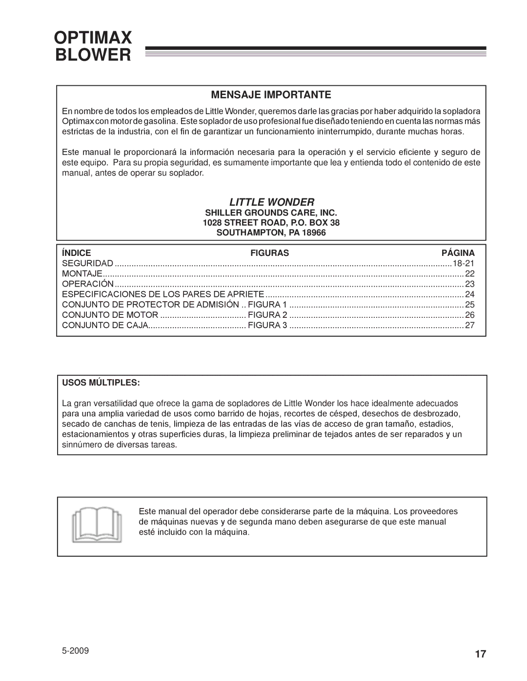 Little Wonder LB900-00-01 technical manual Mensaje Importante, Usos Múltiples 