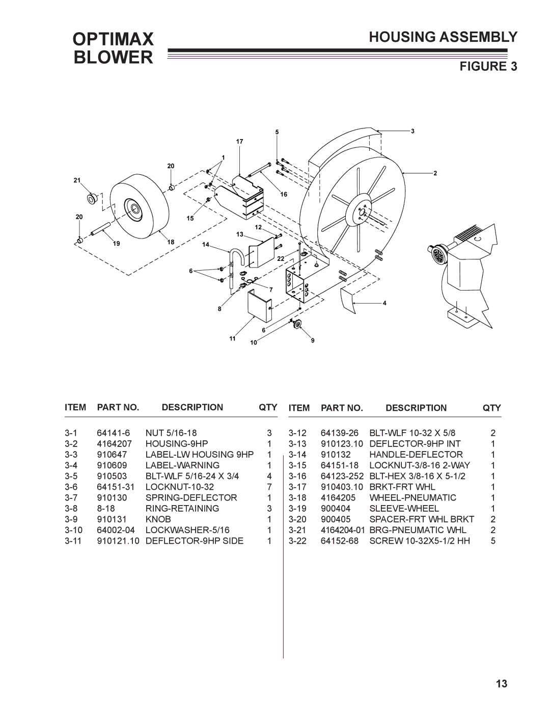 Little Wonder LB901-00-01 technical manual Housing Assembly 