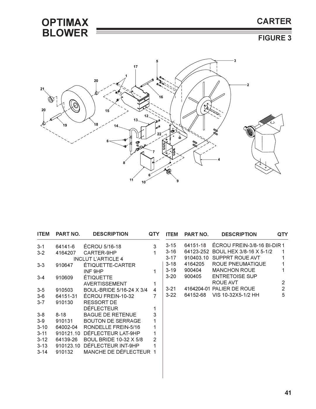 Little Wonder LB901-00-01 technical manual Carter, Description QTY 