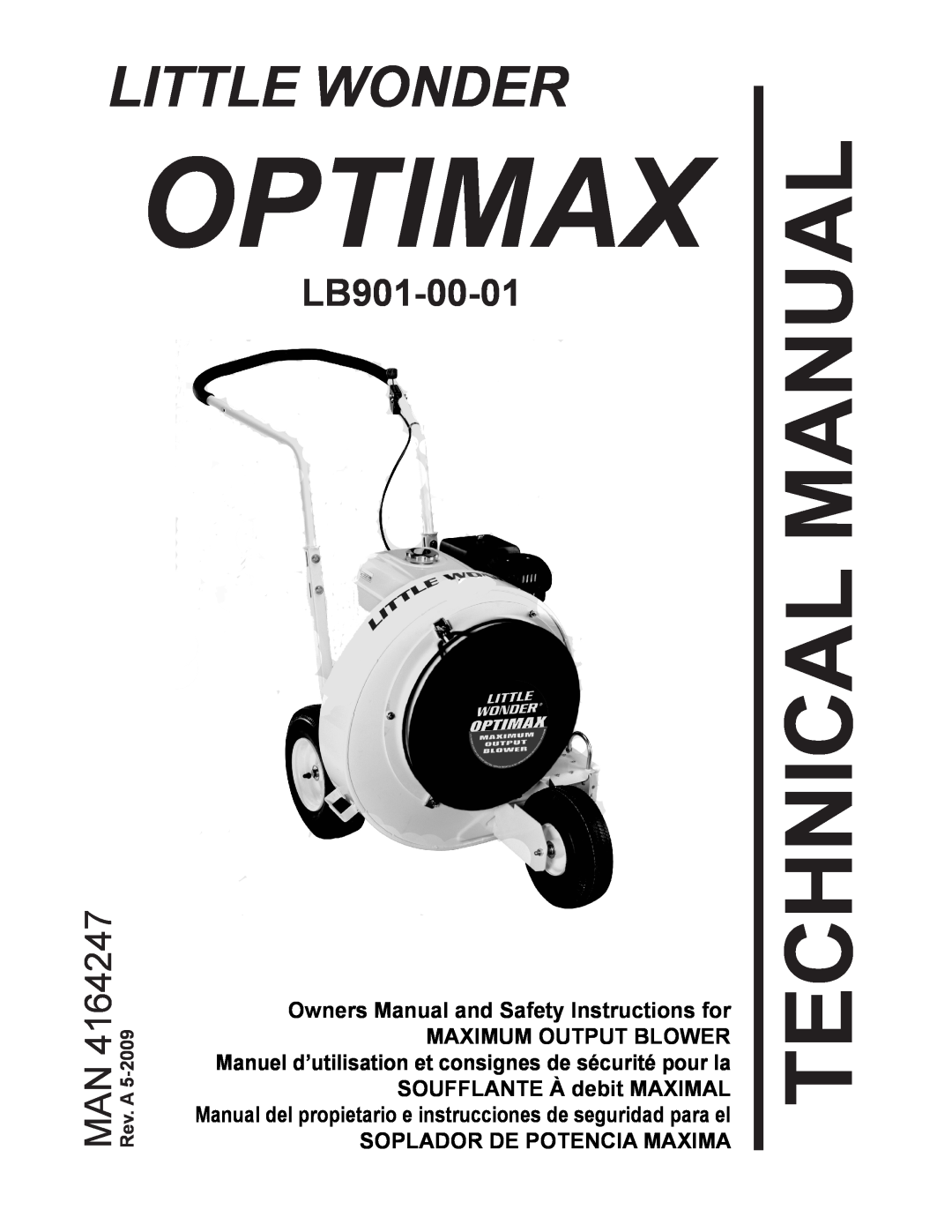 Little Wonder LB901-00-01 technical manual Technical Manual, Little Wonder, Maximum Output Blower, 4164247MAN 2009-5ARev 