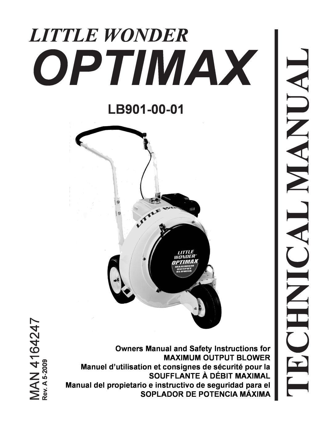 Little Wonder LB901-00-01 Optimax, Soufflante À Débit Maximal, Soplador De Potencia Máxima, Technical Manual 