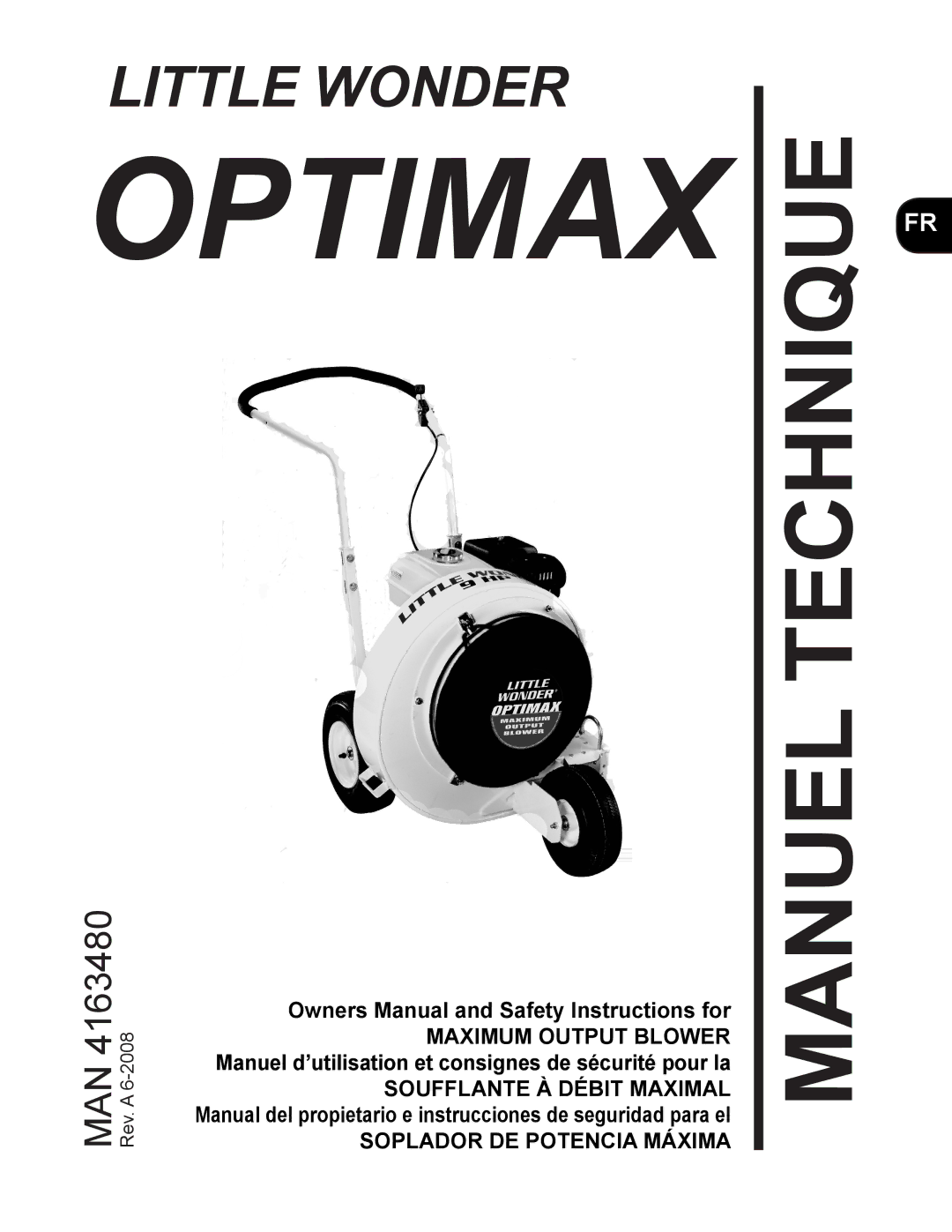 Little Wonder MAN 4163480 technical manual Optimax 