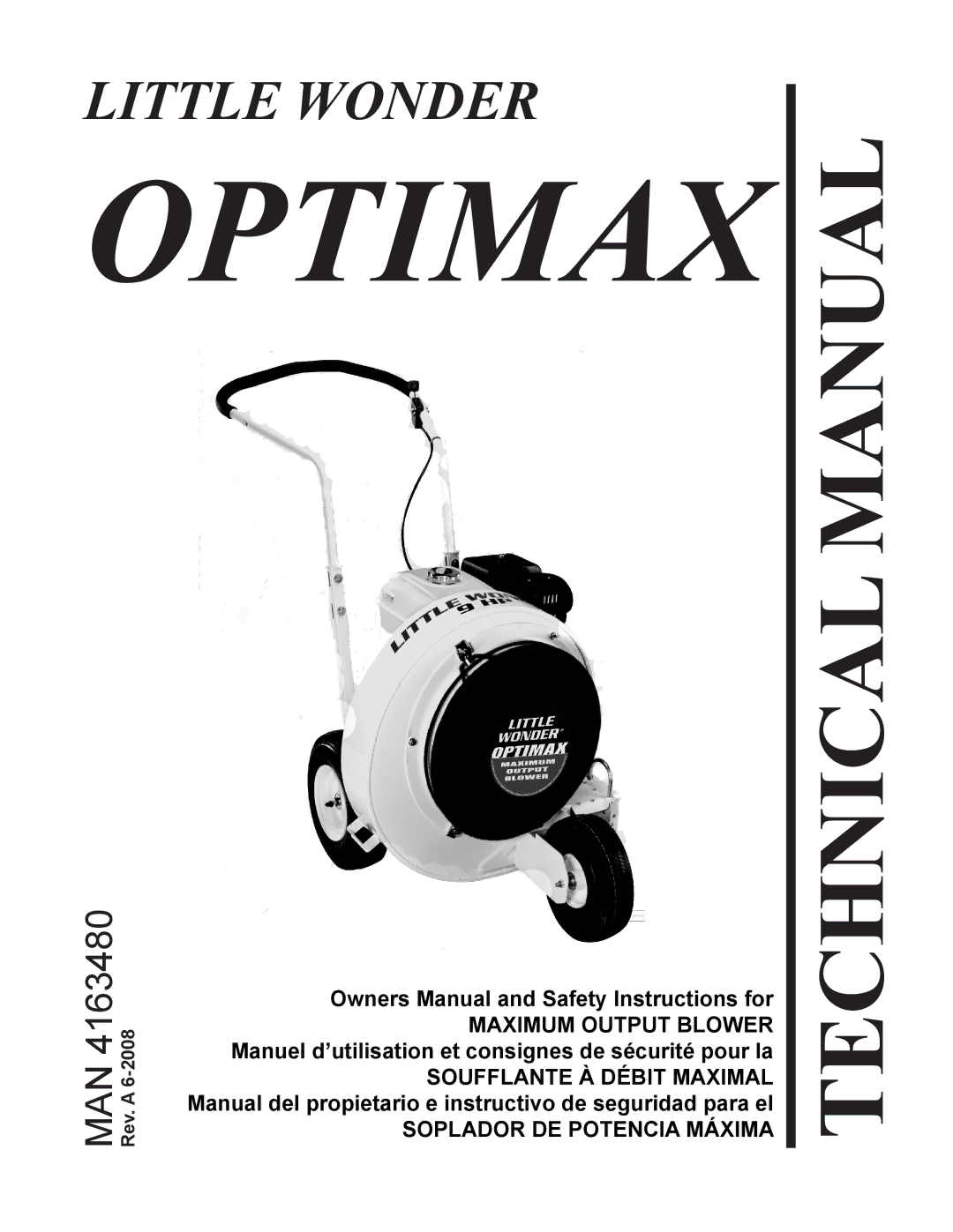 Little Wonder MAN 4163480 technical manual Optimax 