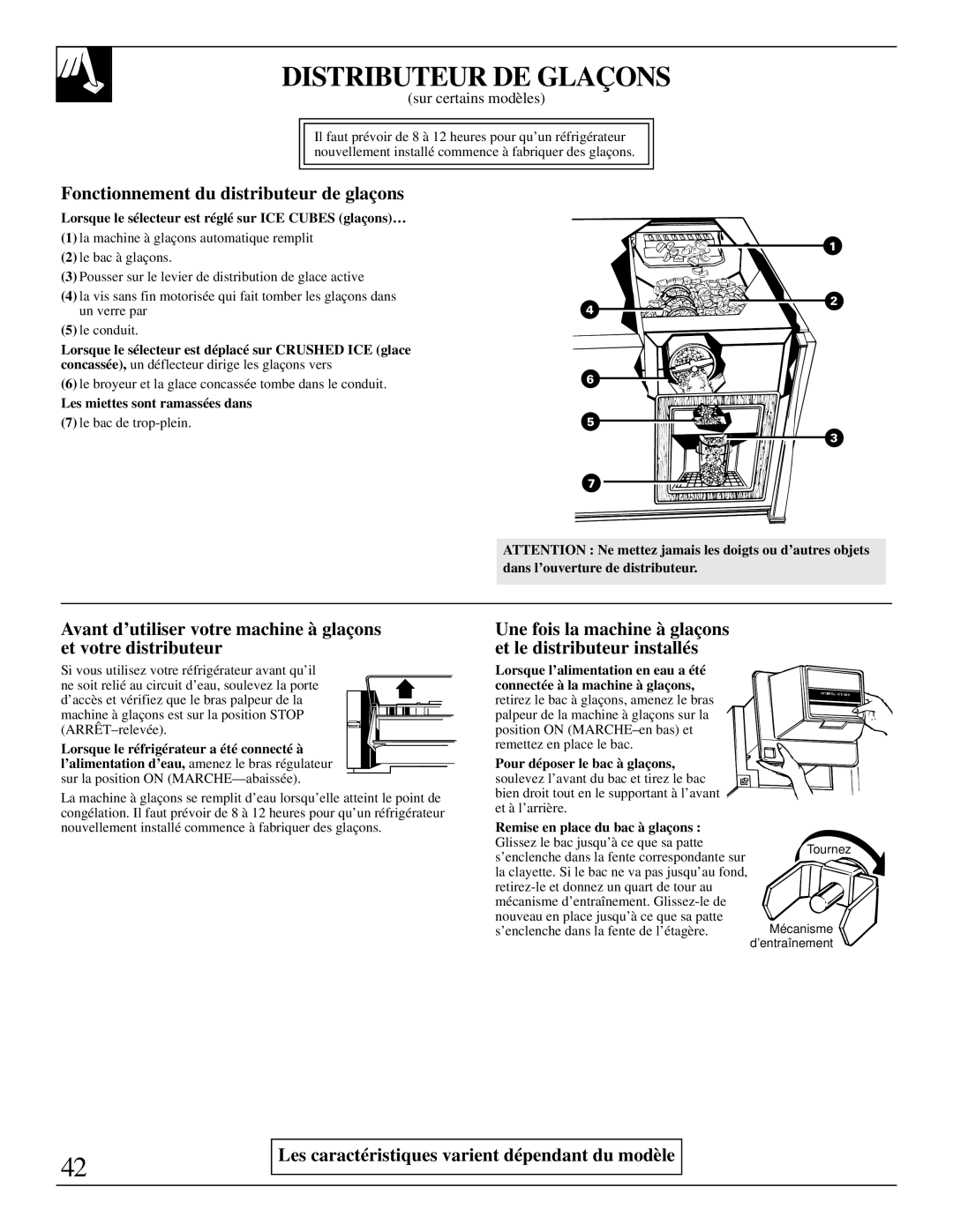 LivinBox Storage Products Co 18, 21, 19, 25, 24, 22 warranty Distributeur DE Glaçons, Fonctionnement du distributeur de glaçons 