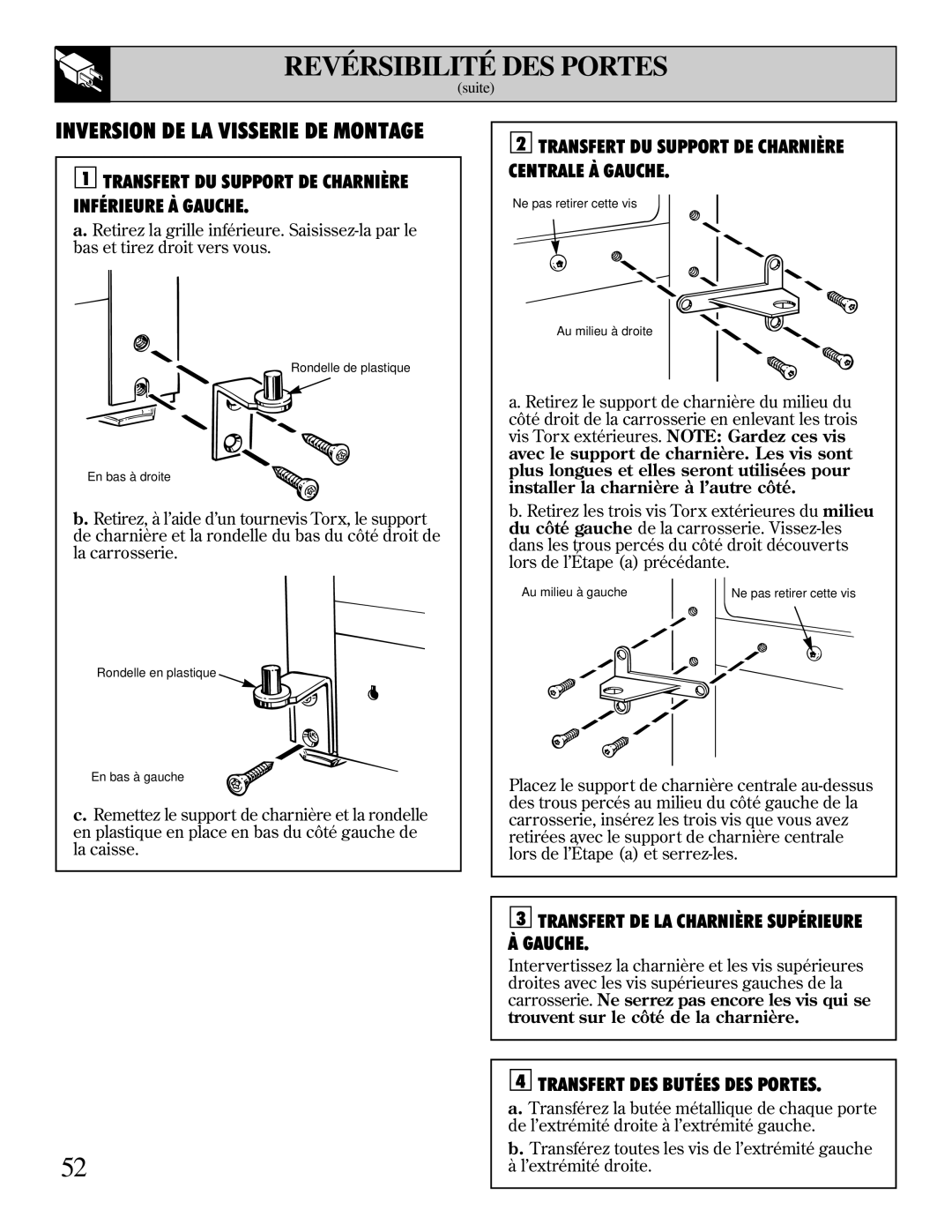 LivinBox Storage Products Co 24, 18, 21, 19, 25 Revérsibilité DES Portes, Transfert DU Support DE Charnière Centrale À Gauche 