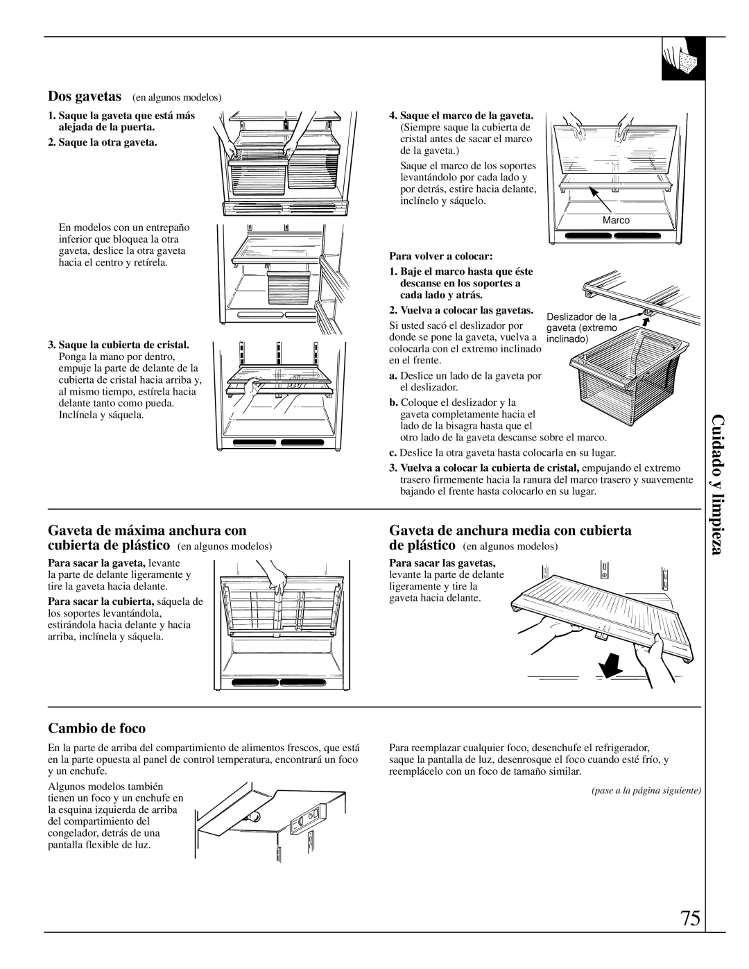 LivinBox Storage Products Co 25, 18, 21, 19, 24, 22 warranty Cambio de foco, Cuidado y limpieza 