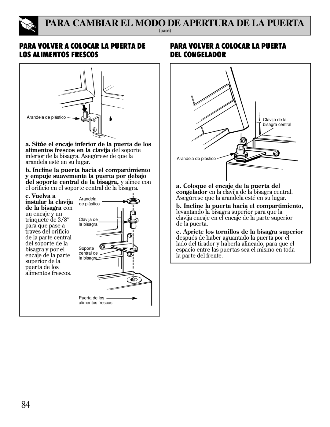 LivinBox Storage Products Co 18, 21, 19, 25, 24, 22 warranty Instalar la clavija, De la bisagra con 