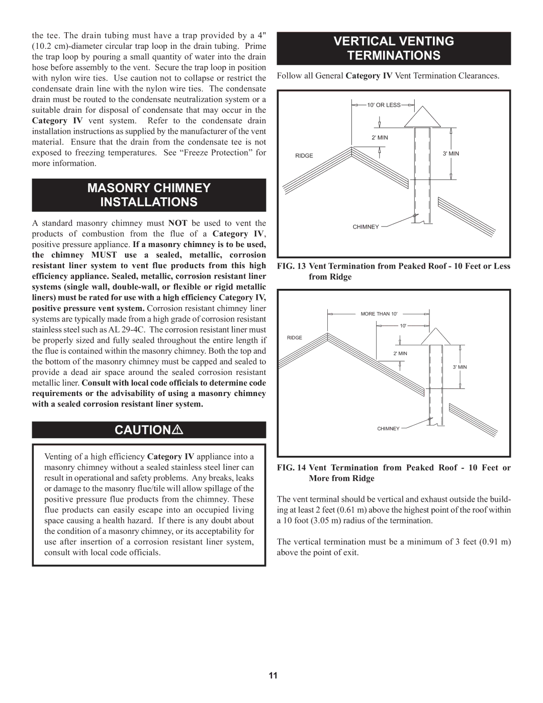 Lochinvar 1, 000 through 2 warranty Masonry Chimney Installations, Vertical Venting Terminations 