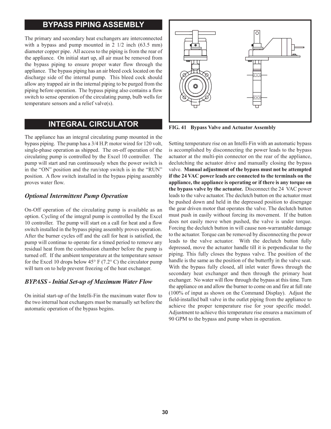 Lochinvar 1, 000 through 2 warranty Bypass Piping Assembly, Integral Circulator, Optional Intermittent Pump Operation 