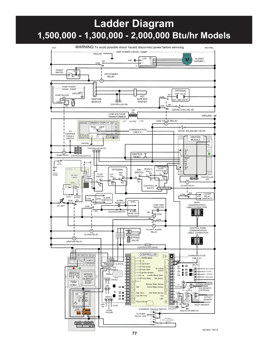 Lochinvar 1, 000 through 2 warranty Ladder Diagram 