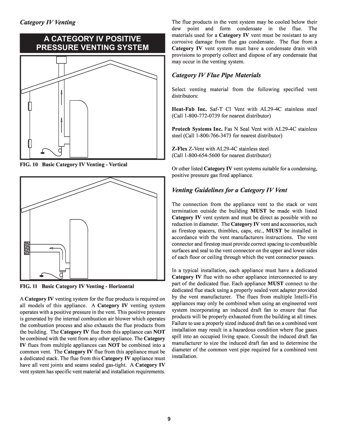 Lochinvar 1, 000 A Category Iv Positive Pressure Venting System, Category IV Venting, Category IV Flue Pipe Materials 