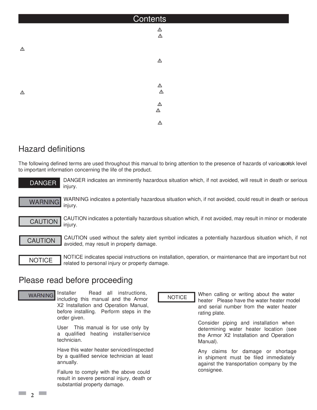 Lochinvar 1.5, 1.3 service manual Contents 