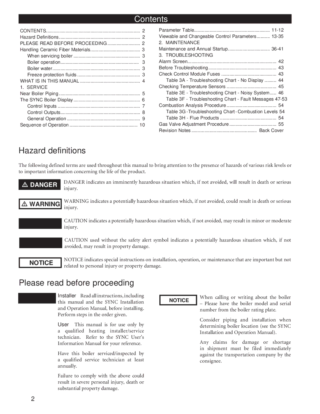 Lochinvar 1.3 service manual Contents 