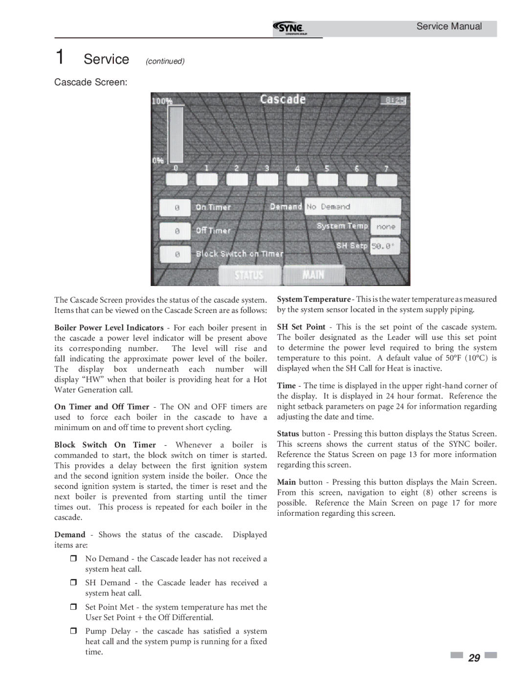 Lochinvar 1.3 service manual Cascade Screen 