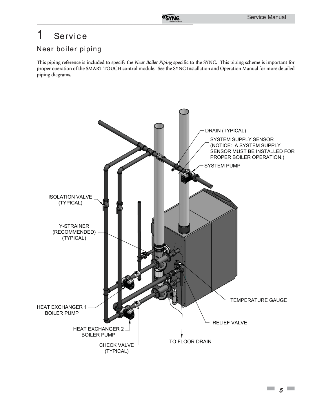 Lochinvar 1.3 service manual Near boiler piping, Service Manual 
