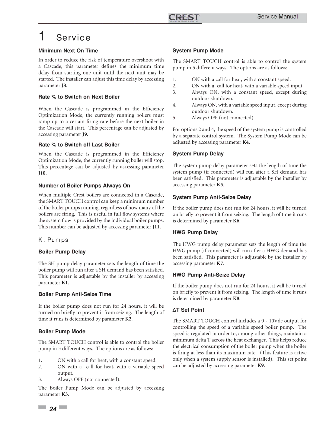 Lochinvar 1.5, 3.5, 2.5 service manual Pumps 