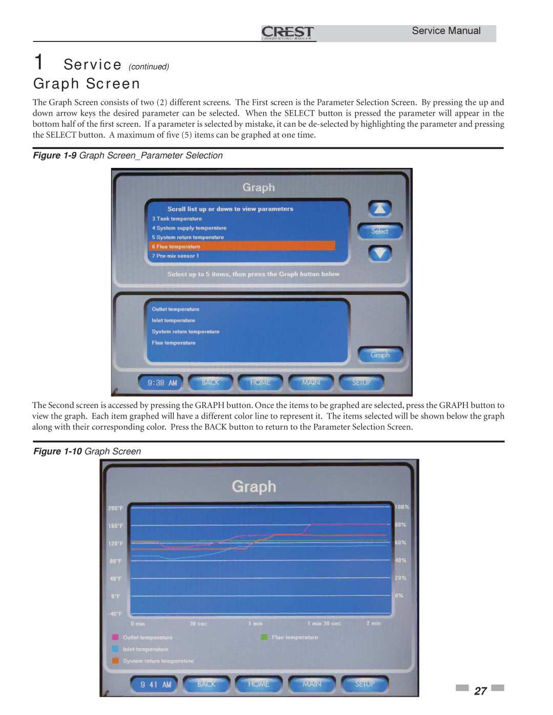 Lochinvar 1.5, 3.5, 2.5 service manual 9Graph ScreenParameter Selection 