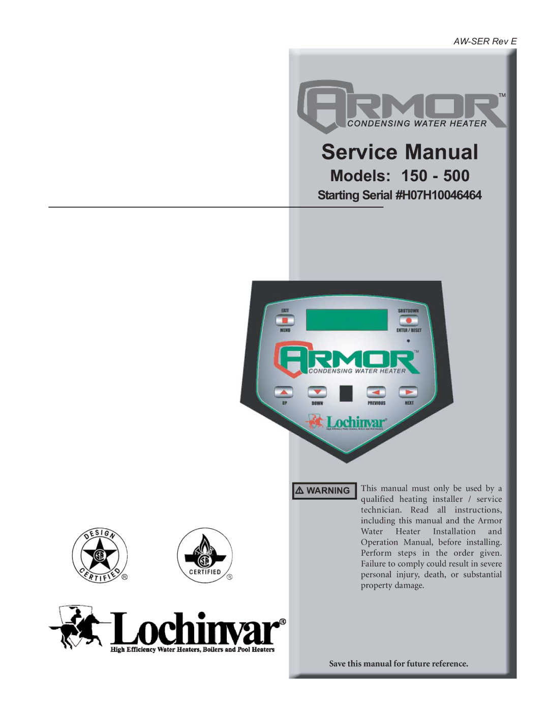 Lochinvar 150 - 500 service manual Models 150 