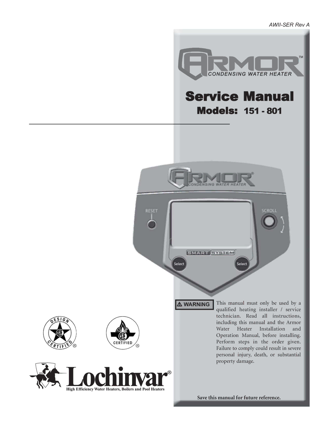 Lochinvar 151 - 801 service manual Models 151 