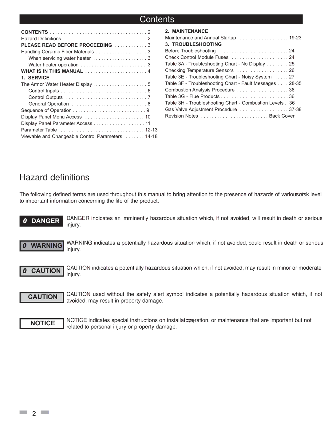 Lochinvar 151 - 801 service manual Contents 