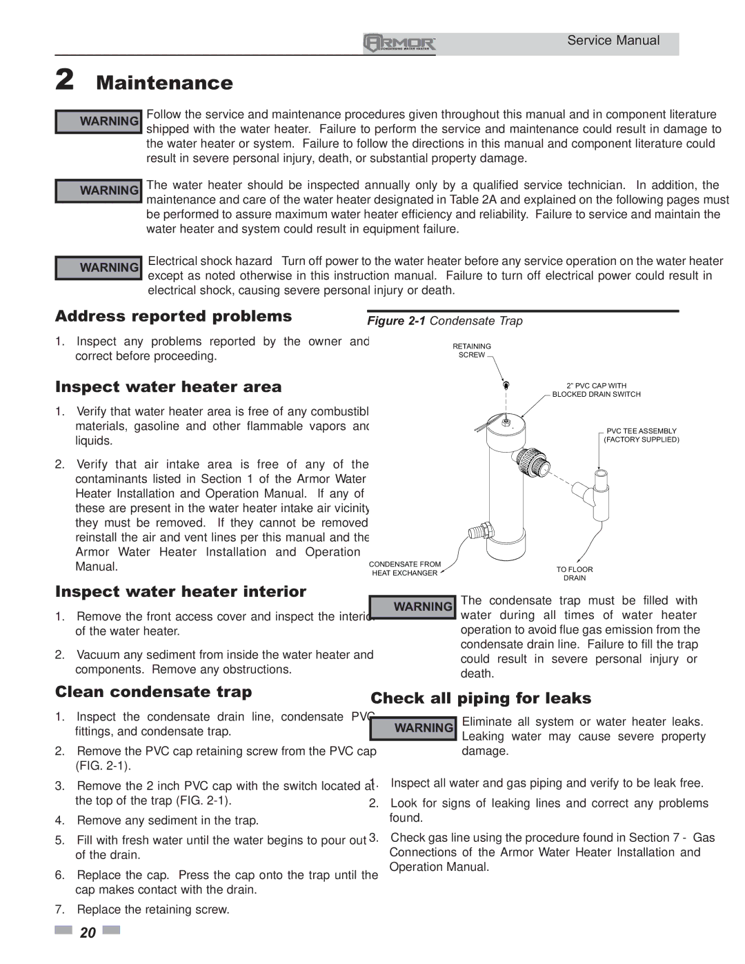 Lochinvar 151 - 801 service manual Maintenance 