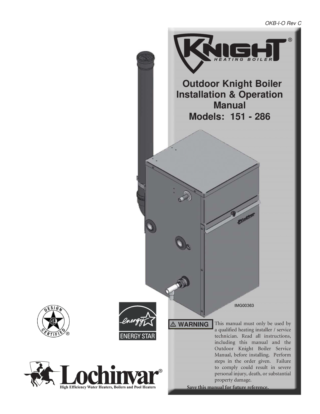 Lochinvar 151-286 operation manual Save this manual for future reference 