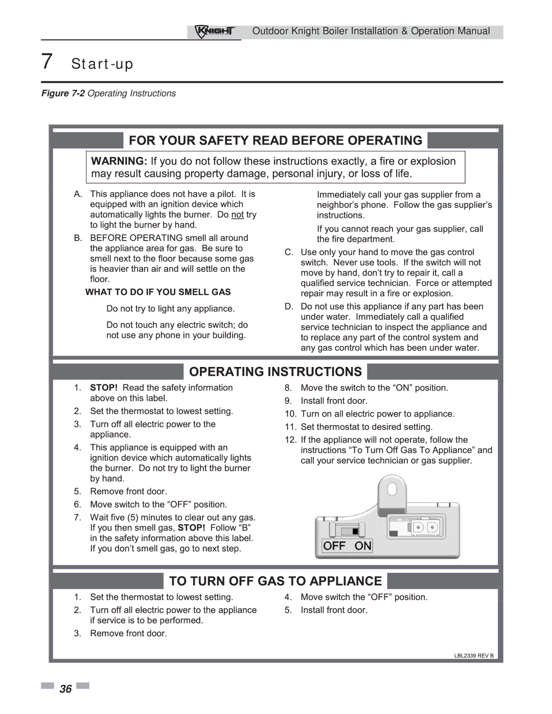 Lochinvar 151-286 operation manual 2Operating Instructions 