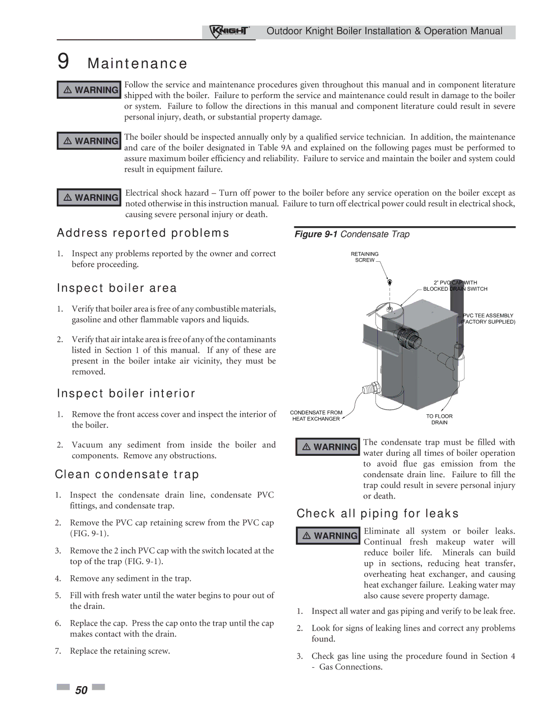 Lochinvar 151-286 operation manual Maintenance 