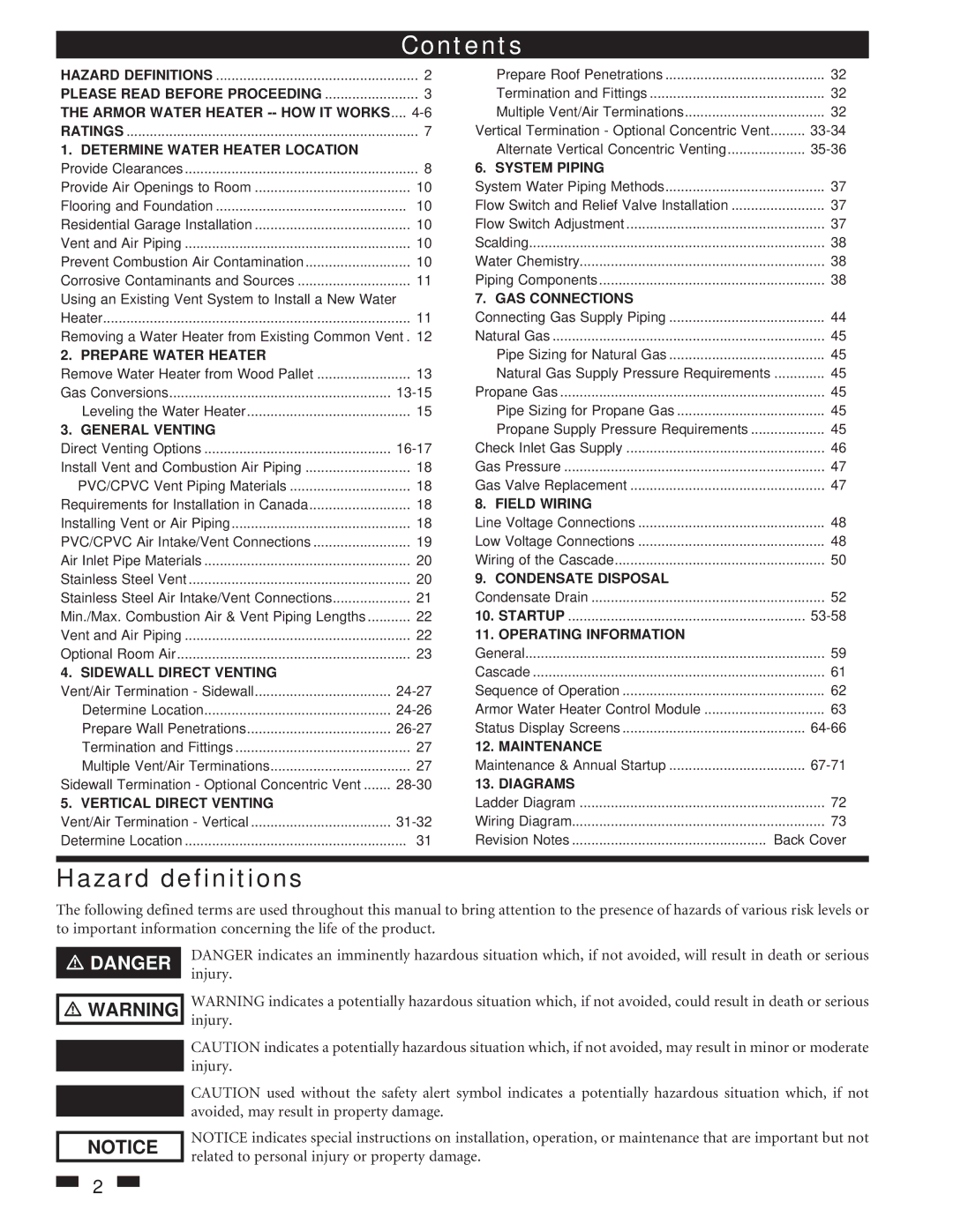 Lochinvar 151 operation manual Contents 