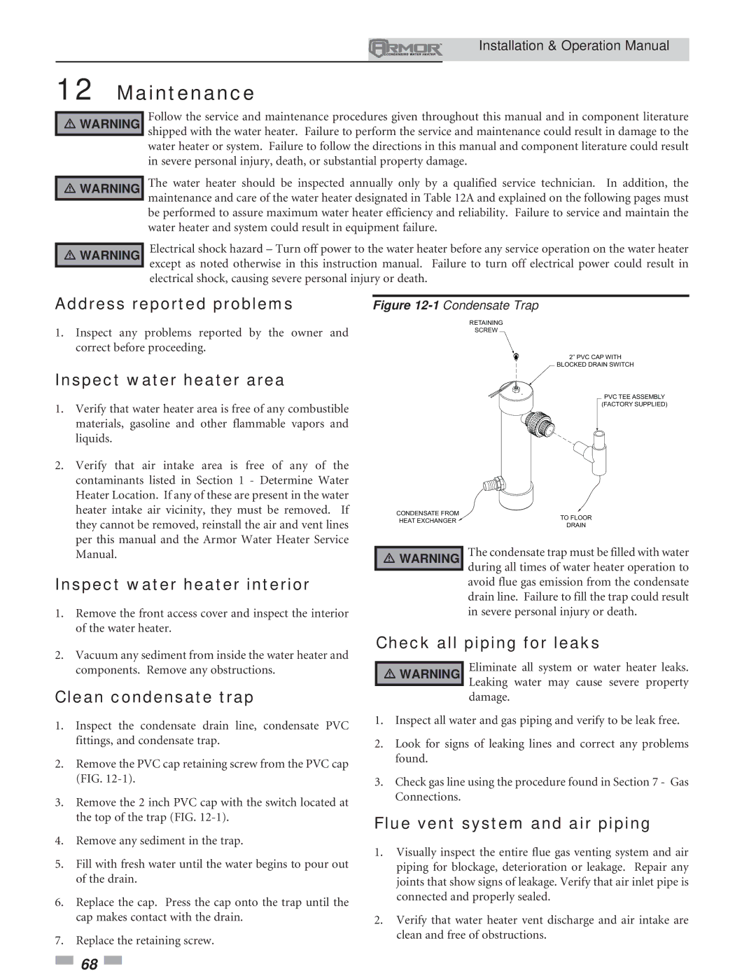 Lochinvar 151 operation manual Maintenance 