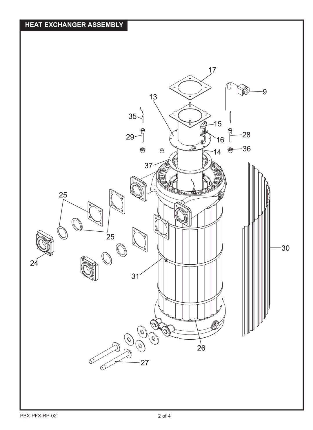 Lochinvar PB/PF 1501, 2001, 1701 manual Heat Exchanger Assembly 