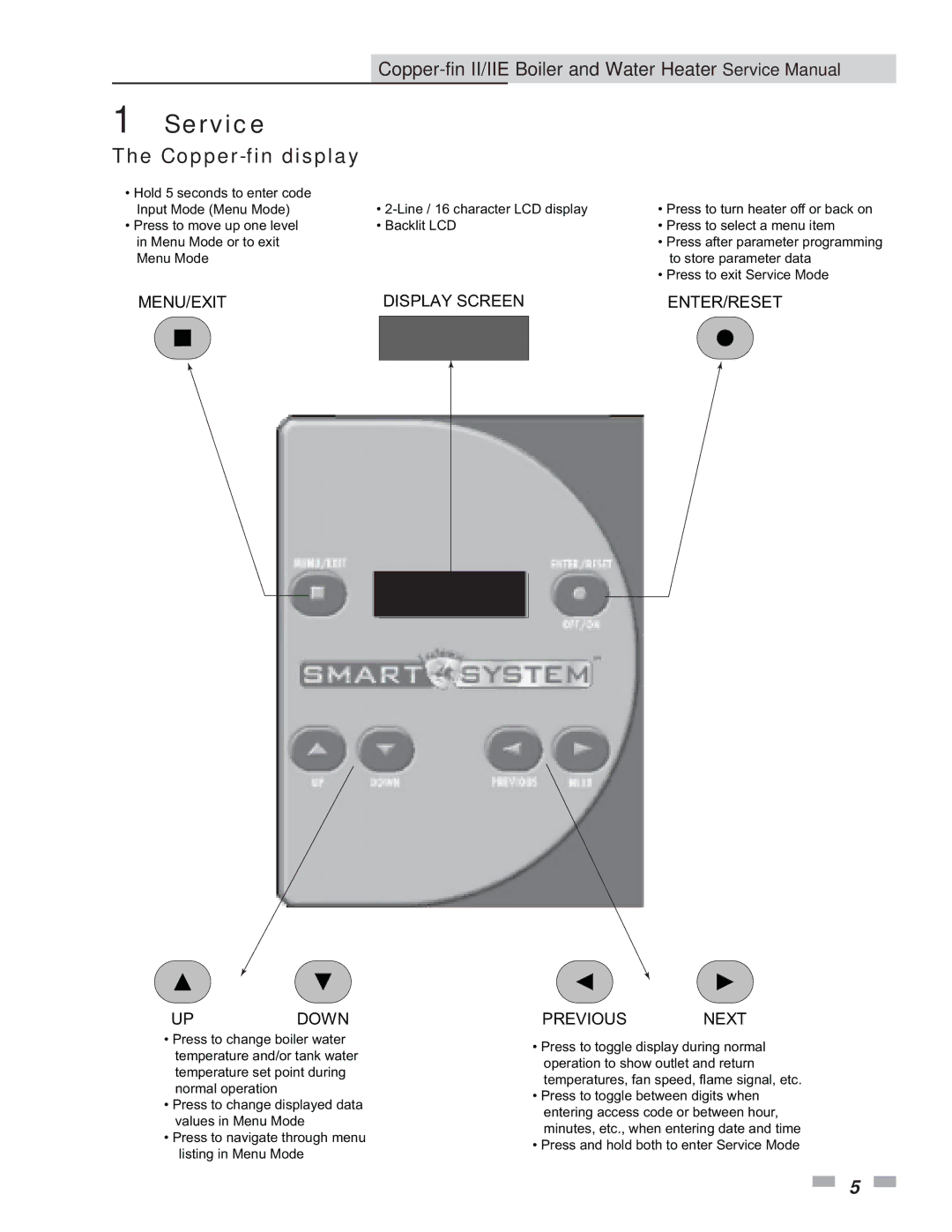 Lochinvar 402, 2072 service manual Service, Copper-fin display 