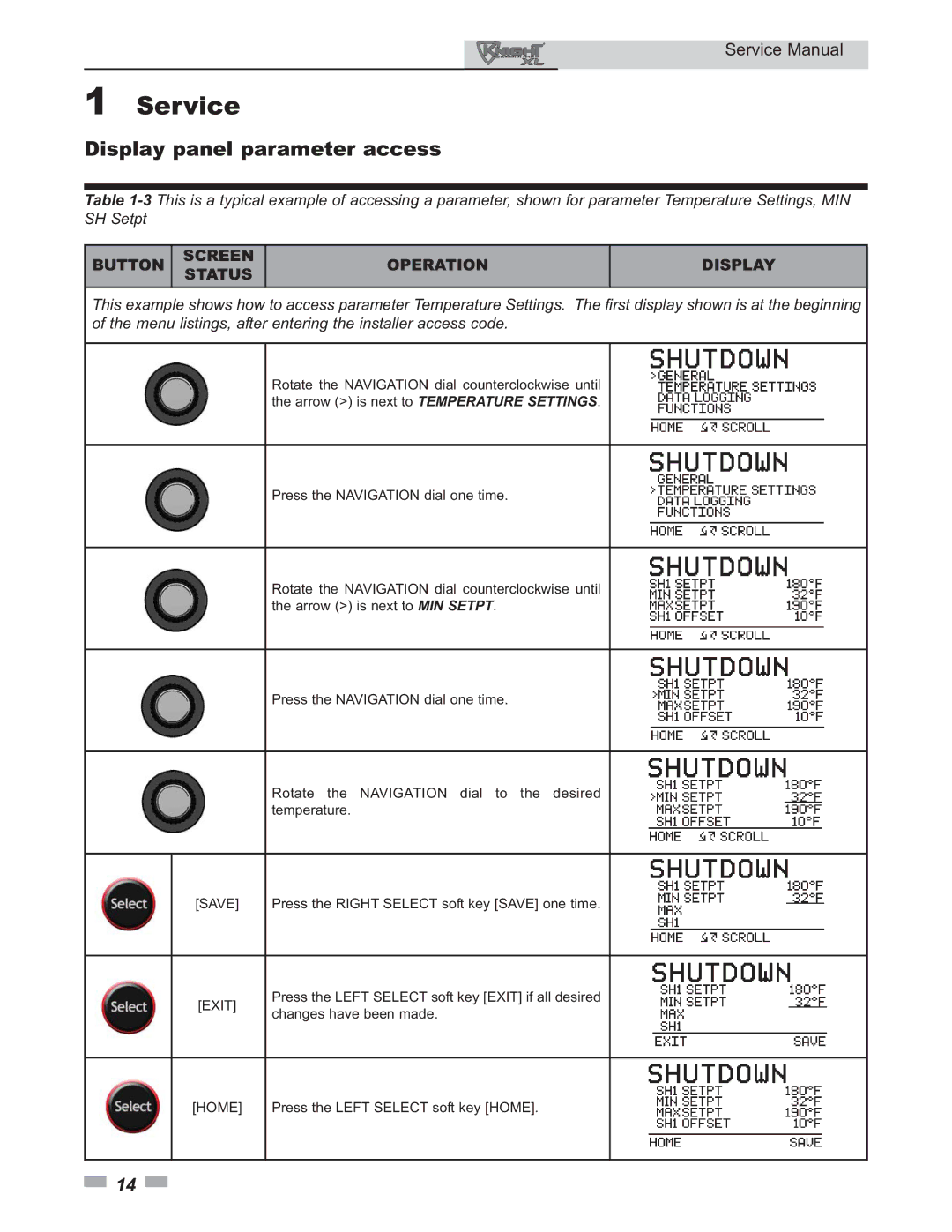 Lochinvar 400 - 801 service manual Display panel parameter access 