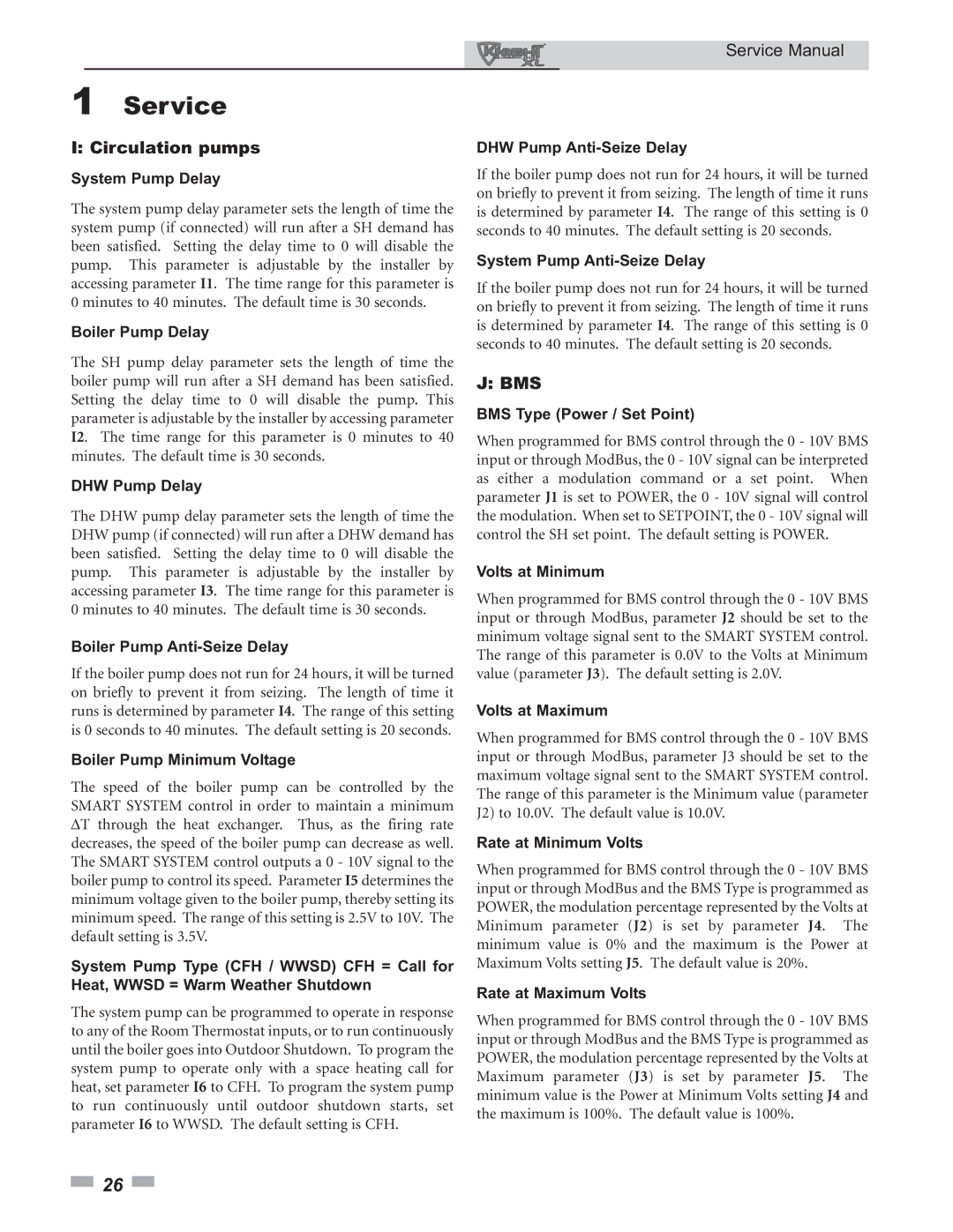 Lochinvar 400 - 801 service manual Circulation pumps 