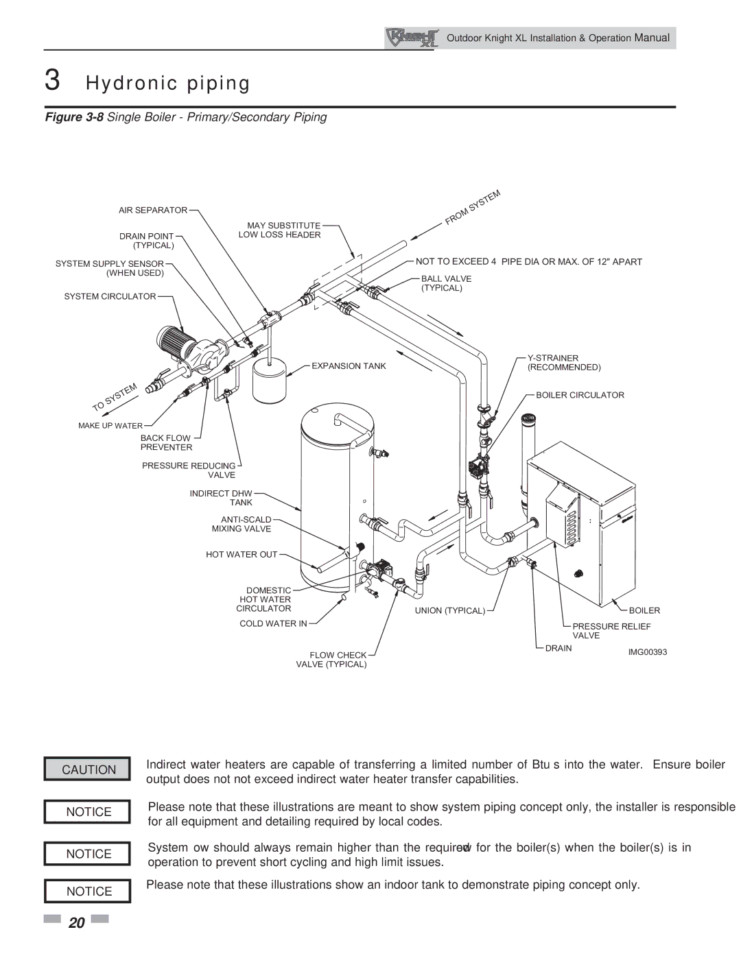 Lochinvar 400-801 operation manual 8Single Boiler Primary/Secondary Piping 