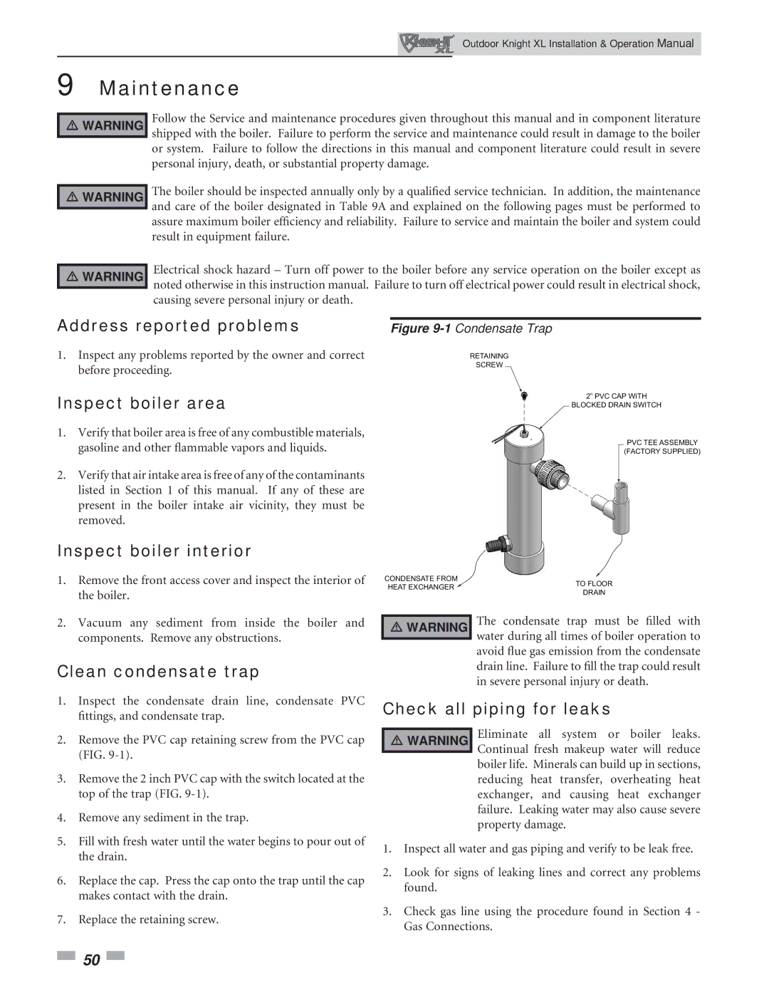 Lochinvar 400-801 operation manual Maintenance 