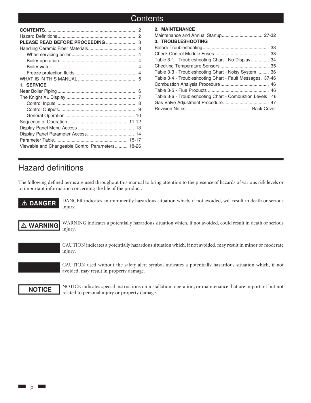 Lochinvar 400-801 service manual Contents 