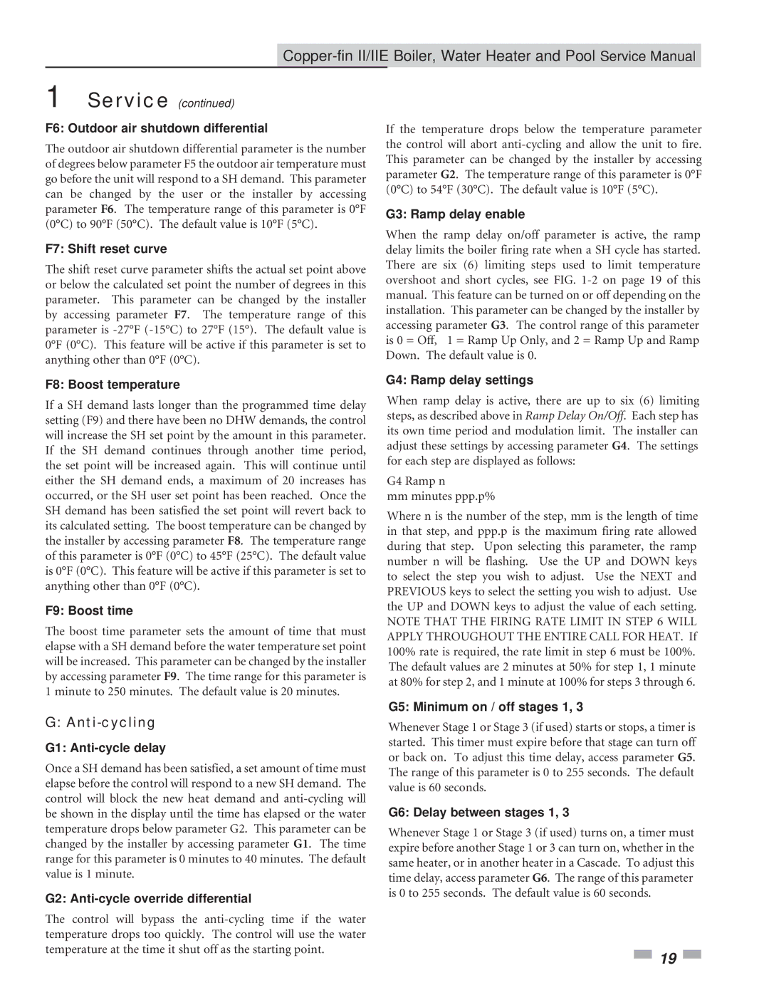 Lochinvar 502 - 2072, 402 - 2072 service manual Anti-cycling 