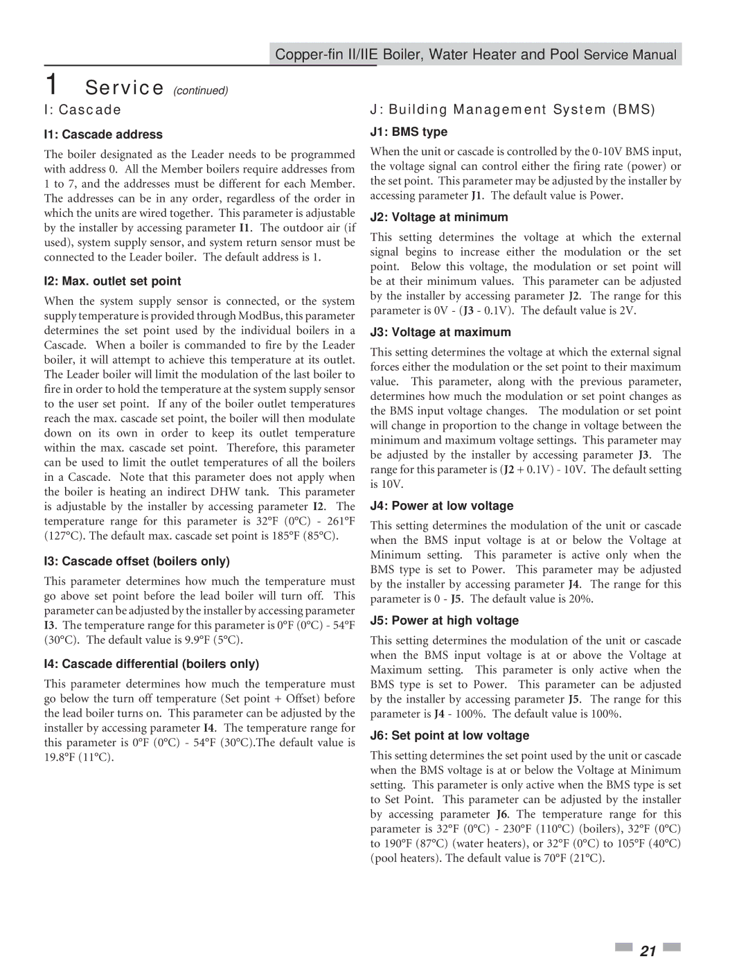 Lochinvar 502 - 2072, 402 - 2072 service manual Building Management System BMS, Cascade 