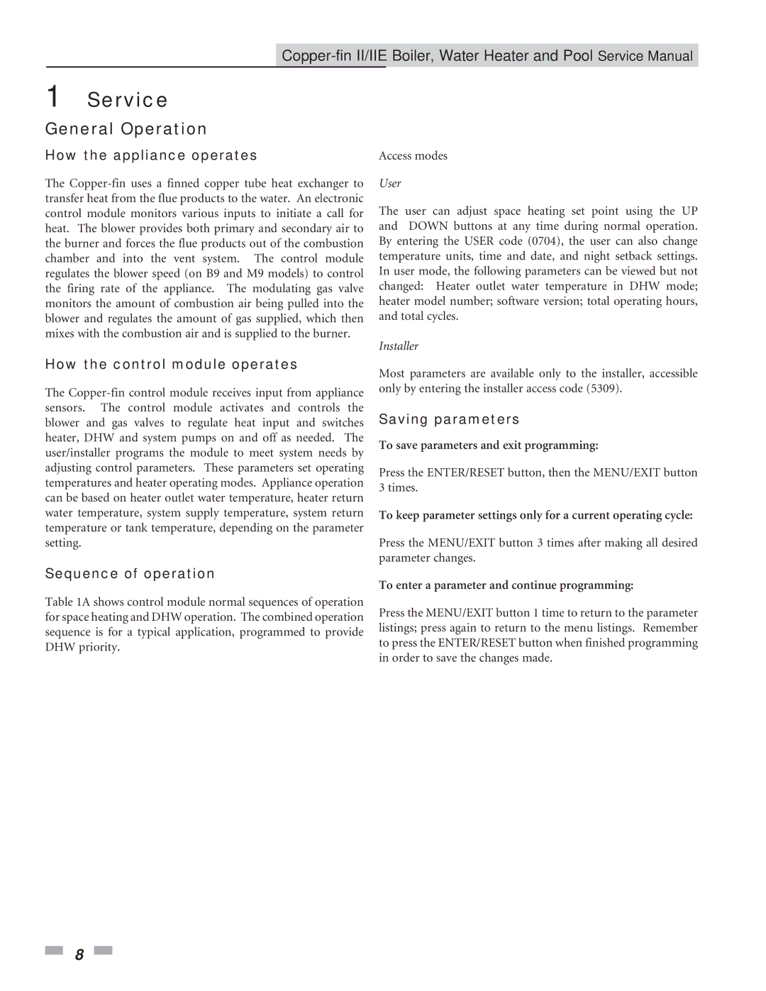 Lochinvar 402 - 2072 General Operation, How the appliance operates, How the control module operates, Sequence of operation 