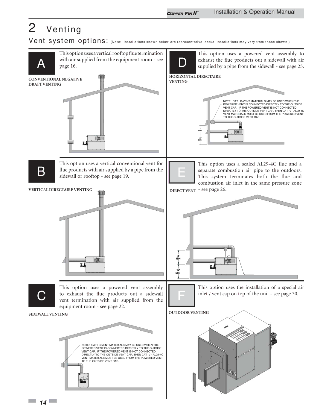 Lochinvar 402 - 2072 operation manual Direct Vent see 