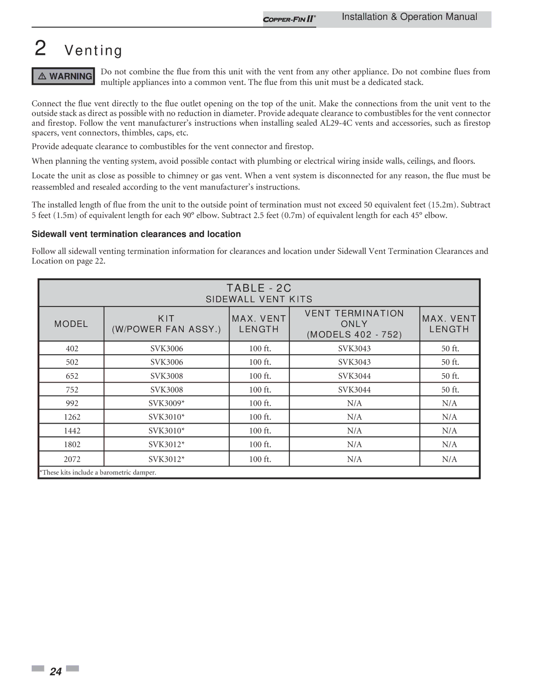 Lochinvar 402 - 2072 operation manual Models 402 