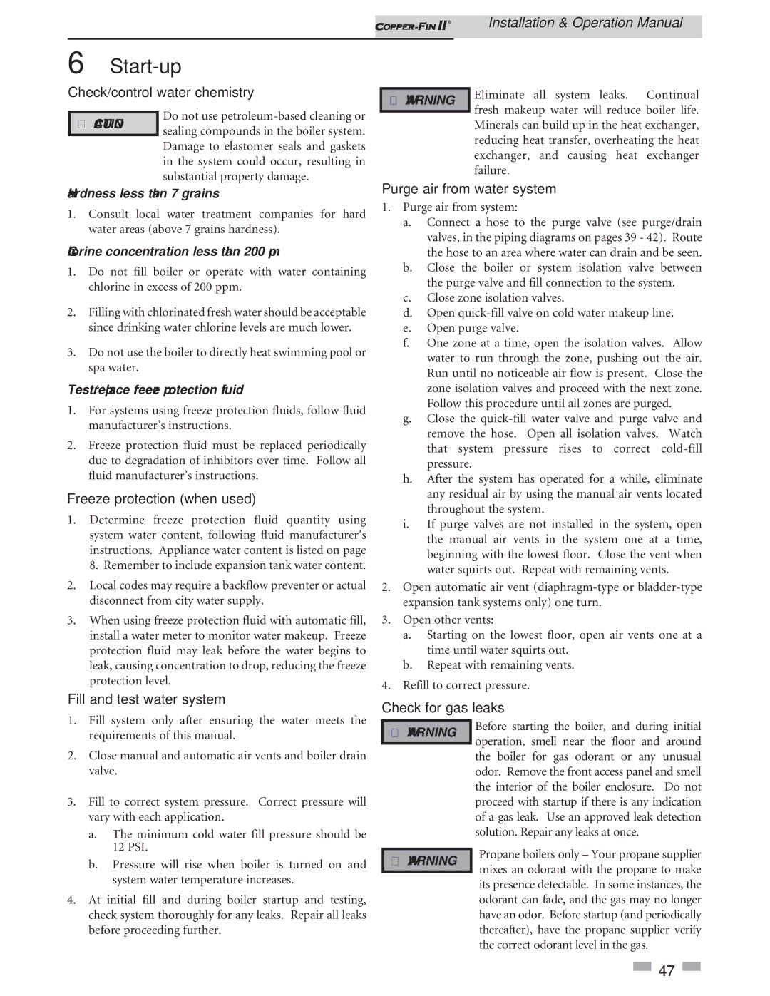 Lochinvar 402 - 2072 operation manual Start-up 