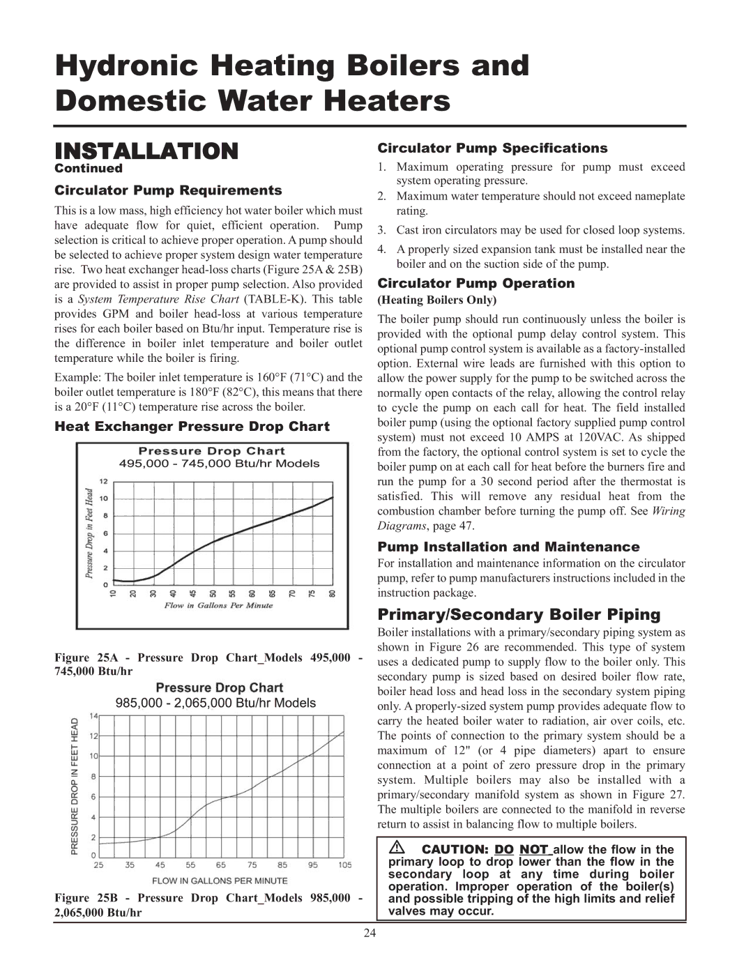 Lochinvar 495, 065, 000 - 2 service manual Primary/Secondary Boiler Piping 