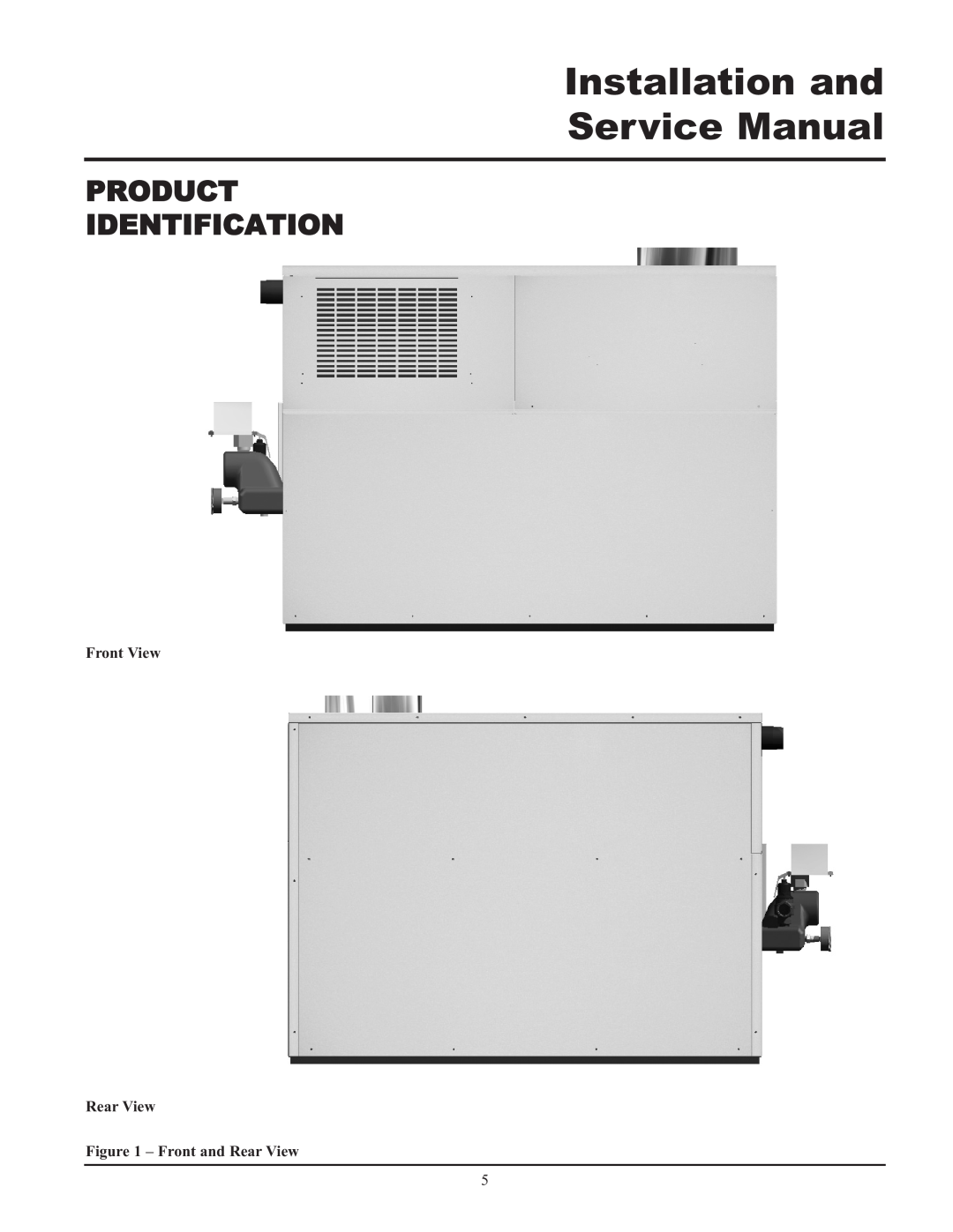 Lochinvar 000 - 2, 495, 065 service manual Product Identification, Front View Rear View, Front and Rear View 